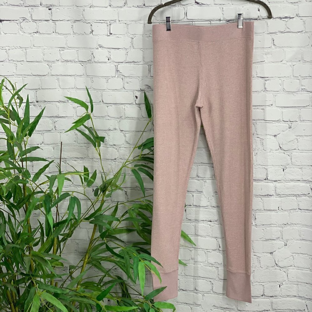 Double Zero Dusty Pink Waffle Knit Lounge Pants - Picture 2 of 5